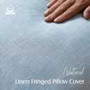 Foindtower Set of 2 Decorative Linen Fringe Throw Pillow Covers Cozy Boho Farmhouse Cushion Cover with Tassels Soft Accent Pillowcase for Couch Sofa Bed Living Room Home Decor,2626 Inch,Sky Blue