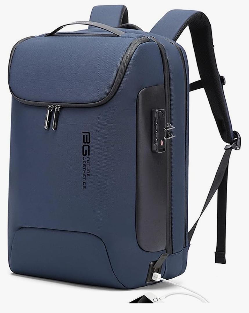 BANGE Mens Business Backpack for Work, Computer Backpacks for Laptops for 17.3 Inch, Men's Backpack with Lock Anti Theft, Backpack for Traveling with USB charging Port