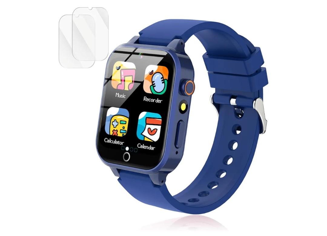 Luyiilo Smart Watch for Kids, with 26 Puzzle Games, Touch Screen, HD Camera, Alarm Clock, Toys for Ages 4-12 Years Old.Birthday Gift for Boys Girls (Blue)