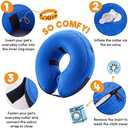BENCMATE Inflatable Dog Cone Collar Alternative, Soft Dog Cone for Small Medium Large Dogs and Cats, Neck Recovery ECollar Donut Collar After Surgery (Medium, Blue)