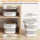 30 Lbs Dog Food Storage Container with Wheels, Collapsible Pet Food Storage Container with Clear Window, Measuring Cup & Scoop, BPA Free Cat Food Container for Rice, Flour, Grain, Bird Seed