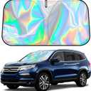 D-Lumina Windshield Sun Shade for 2016-2025 Honda Pilot Accessories, Iridescent Reflective Front Window Sunshade Sun Visor Protector Block UV Rays Heat, Foldable 2 Layers 300D Material