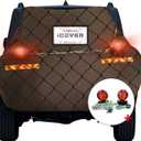 iCOVER Bike Cover for 3 Bikes transport on Hitch Rack, with Tail Lights & License Plate Pocket, 600D Heavy Duty Waterproof bicycle E-Bike Cover for transportation, Incl Towing Light & Cargo Net, Brown