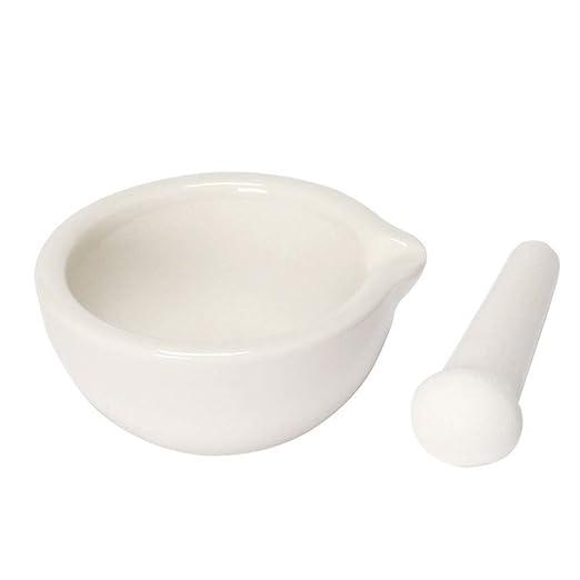 6ml Porcelain Pepper Mill Mortar Pestle Pugging Pot Garlic Spice Grinder Pharmacy Herbs Bowl Mill Crusher DIY Kitchen Gadget, Pack of 2