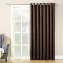 Sun Zero Barrow Energy Saving Grommet Sliding Patio Door Curtain Panel, 100"W x 84"L (Pack of 1), Chocolate Brown