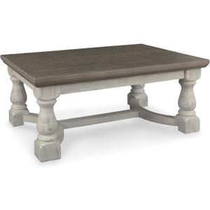 Signature Design by Ashley Havalance Farmhouse Rectangular Coffee Table, Gray & White with Weathered Finish