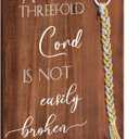 Yookeer a Cord of Three Strands a Threefold Cord Wedding Unity Sign Marriage Art Wood Framed Braid for Wedding Ceremony Ideas Couple Anniversary Wall Hanging, 13.4 x 9.5 inch(Retro Style)
