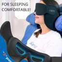 SARISUN Travel Pillow, Upgrade Airplane Pillow for Long Flight, 360° Support Headrest, Travel Neck Pillow Eye Masks for Sleep, Compact Airplane Travel Essentials, Stop Bobblehead, Mottled Blue