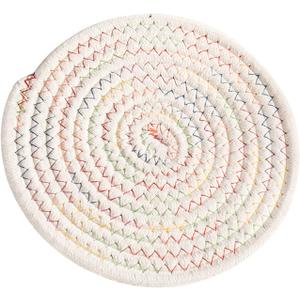2 x Round Colored Cotton Rope Coaster, Kingwillow, (Set of 6)