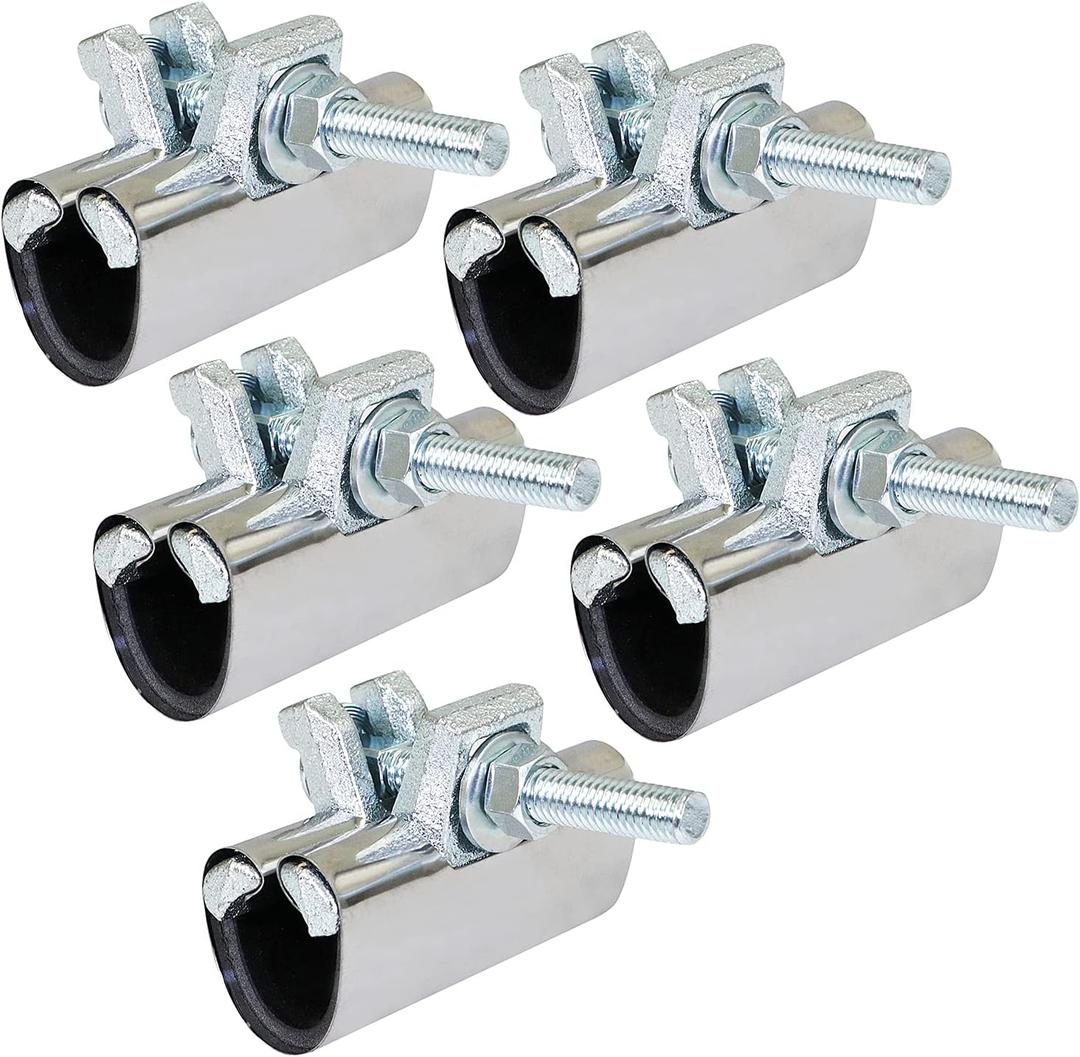 Pipe Repair Clamp 3/4'', IPS Single Bolt, 3 Long, Stainless Steel (5 Pack) Chrome