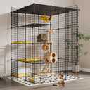 Oneluck Extra Large Cat Cage,4-Tier Catio, DIY Metal Cat Enclosure with Platforms,55 Inch Indoor Cat Cage for 1-3 Cats, Indoor Cat Playpen for Cats Rabbits Small Animals