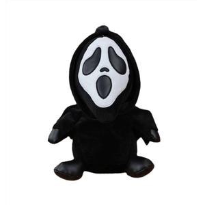 Horror Plush Phantom Mask 10 Inch - Collectible Ghost Face Scary Stuffed Animal for Halloween Decor, Horror Gifts & Creepy Movie Merch (Black)