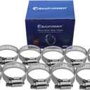 ROADFORMER 1.75" Worm Gear Hose Clamp - SAE 28 Size, Full Stainless Steel with 1/2" Band Width, Working Range 33mm - 57mm Hose Clamps,10 Pack