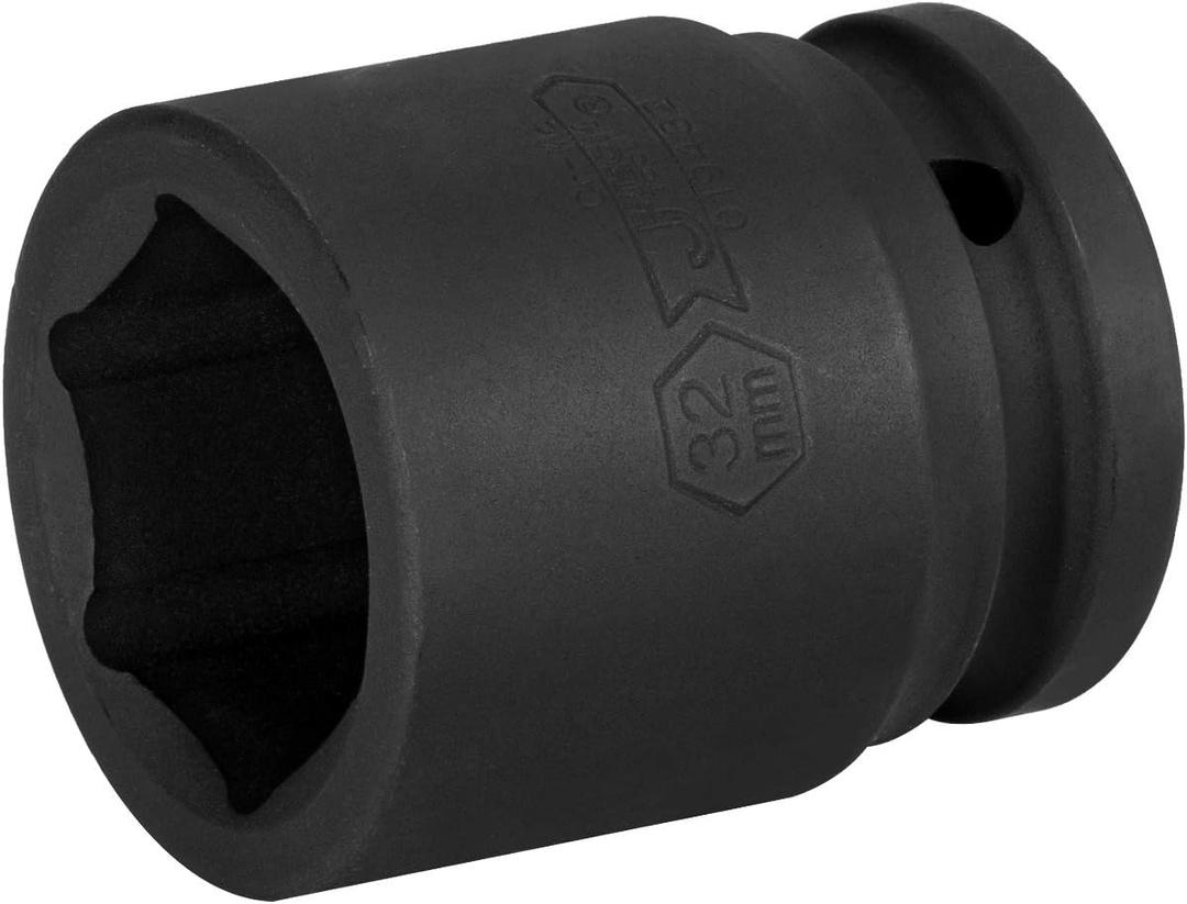 Jetech 3/4 Inch Drive 32mm Standard Impact Socket, Made with Chrome Molybdenum Alloy Steel, Heat Treated, 6-Point Design, Metric