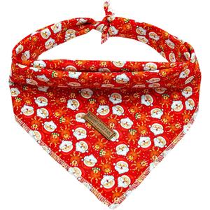 5 x Elegant little tail Christmas Dog Bandana, 1Pack Holiday Dog Scarf Dog Bandana Pink Winter Adjustable Dog Scarf Handkerchief Boy Girl Dog Bibs Scarf for Square Dog Kerchief for Small Large Dogs (Santa Claus)