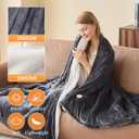 Electric Heated Blanket Queen Size 84''x90'' Soft Flannel & Sherpa Electric Blanket with 10 Heating Levels, Automatically Shut Down After 8h with Overheat Protection Machine Washable