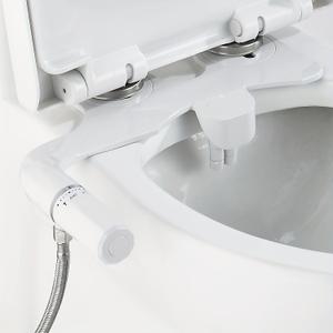 Ultra-Slim Bidet Toilet Attachment, Self-Cleaning Retractable Dual Nozzle (Rear & Feminine Wash), Non-Electric Bidet for Toilet with Adjustable Water Pressure, No Seat Gap, Easy DIY Install (White)