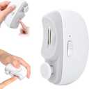 Automatic Nail Clipper Electric Nail Trimmer Polisher 3 in 1 Portable Fingernail Cutter with Light 2 Speeds File Nail Clip Storage Rechargeable Safety Trimmer for Seniors Adults Kids Baby (White)