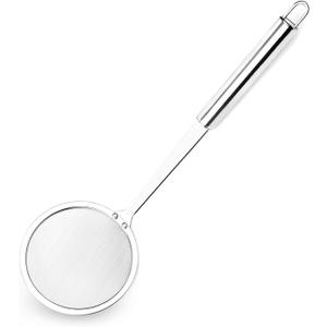 Hiware Stainless Steel Fat Skimmer Spoon - Fine Mesh Food Strainer for Grease, Gravy and Foam, Japanese Hot Pot Skimmer with Long Handle