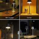 KDG 2 Pack Cordless Table Lamp, Portable LED Desk Lamps, 5000mAh Battery Operated, 3 Color Stepless Dimming Up, for Restaurant, Bedroom, Outdoor Camping, Coffee Shop, Night Light, Rechargeable (Black)