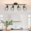 Baocuz 4-Lights Semi Flush Mount Ceiling Light, Adjustable Multi-Directional Light Fixtures, Rotatable Farmhouse Light Fixtures Mount with Metal Cage for Dining Room, Living Room