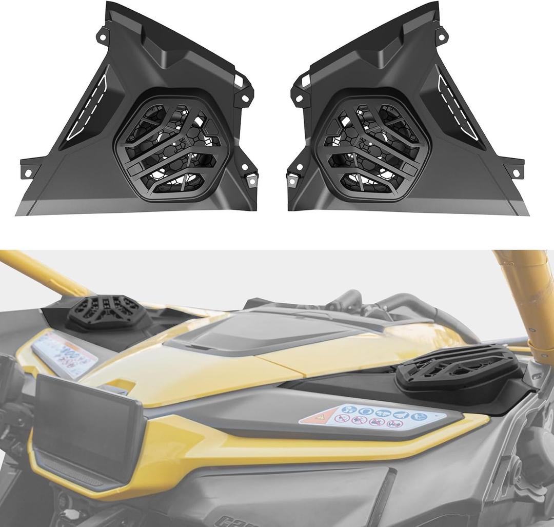 Front Dash Speaker Pods Panels for Can Am Maverick R 2024+, Dashboard Speaker Enclosures Pod Mounts for Can Am Maverick R 2024+ All Models Accessories(2PCS)