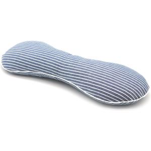 Buckwheat Pillow Cervical Neck Pillow, Buckwheat Hulls Filling Cooling Lumbar Support Pillow, Adjustable Firmness Ergonomic Design with Washable Cover, Blue 19"X7"