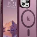 SUPFINE Magnetic for iPhone 15 Pro Max Case (Compatible with MagSafe) (Military Grade Drop Protection) Slim Translucent Matte Shockproof with Anti-Fingerprint Phone Case,Wine Red
