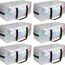 VTSVTS 6 Pack Extra Heavy Duty Large Moving Bags with Comfortable Handle & Strong Zipper,Storage Totes for Space Saving Moving Storage College Supplies Alternative to Moving Box,Iridescent