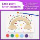 12 Pack Pre-Packaged Rainbow Party Favors, DIY Wooden Painting Kits for Rainbow Unicorn Birthday Decorations, Unicorns Goodie Bag Stuffers for Boys and Girls