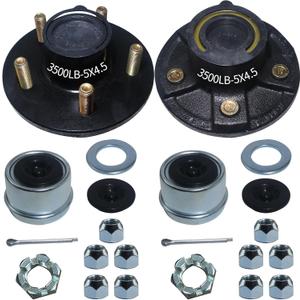 Trailer Hubs 5 Lug 4.5 5x4.5 for 3500Lb 1-1/16'' to 1-3/8'' #84 Tapered Trailer Axle 2 Sets