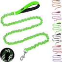 HOMIMP Chew Proof Dog Leash for Medium Large Dogs, Reflective 6 FT Heavy Duty Metal Chain Dog Leashes with Soft Padded Handle, Anti Bite Durable Rope Leashes for Pitbull, Non Chewable (Green)