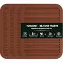 4 - Pack Multi - Purpose Silicone Mats | Heat Resistant Pot Holders for Kitchen | Non - Slip Hot Pads for Hot Pots, Pans & Quartz Countertops | Gray Kitchen Mats (Brown)