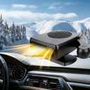 12V Car Heater, Portable Car Heater 200W 2 in 1 Portable Car Windshield Defogger Car Defrost Defogger That Plugs Into Cigarette LighterBlack