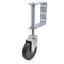 DGQ 5-Inch Spring Loaded Gate Caster - 250lb Heavy Duty Self-Adjusting Wheel with Powder-Coated Steel for Farm Gates & Vinyl Fences (DIY-Friendly Universal Mount)