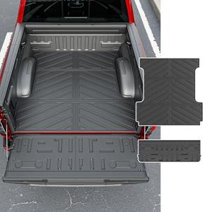 powoq 5.5FT Truck Mat Compatible with 2021 2022 2023 2024 2025 2026 Ford F150 Truck Bed Mat TPE Tailgate Liner Replacement for 2021-2026 Ford F-150 Accessories (5.5FT Bed Mat+Tailgate Mat)