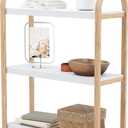 Umbra Bellwood Three-Tier Shelf Book Case Display with 3 Shelves, White/Natural