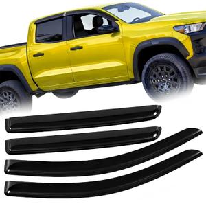 Window Rain Guards Fit for 2023-2026 Chevy Colorado/GMC Canyon Crew Cab Out-Channel Wind Deflectors Window Visors for Chevrole Trucks Accessories (Fit for 23-26)