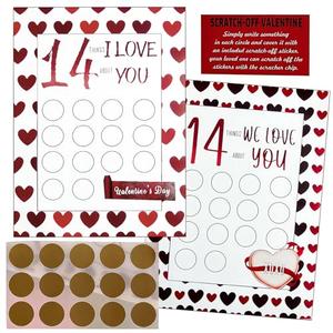 Kephay Valentine's 14 Things We/I Love About You Scratch Off Cards, 2PCS Valentine's Advent Calendar Personalized Gift for Him Her Husband Wife Girlfriend Boyfriend