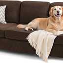 SUBRTEX 7 Pieces Stretch Sofa Slipcover,Couch Cover for 3 Cushion Washable Sofa Cover with Individual Backrest Cushion Covers for Living Room(Large,Chocolate)