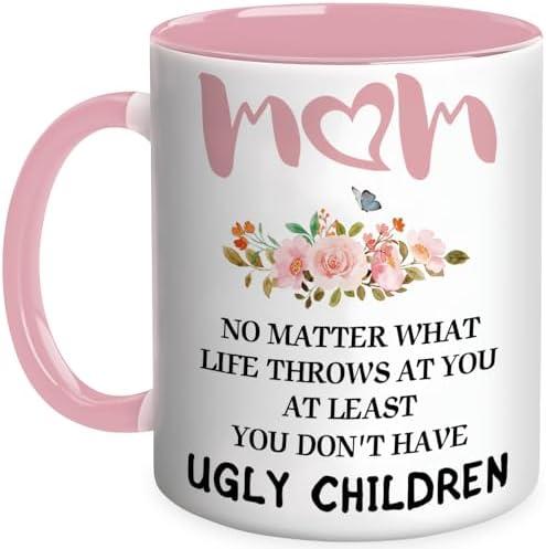 Vanleonet Gifts for Mom, Funny Coffee Mug, Mom Gift from Daughters Son, Gifts for Birthday, Christmas, Thanksgiving Day-11 Ounces 2 Pcs