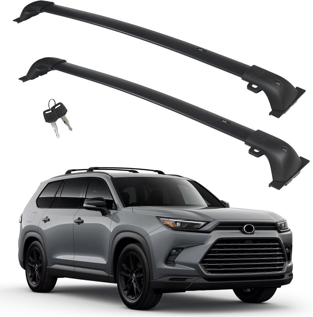 Heavy Duty Roof Rack Crossbar Compatible with Toyota Grand Highlander (Not fit LE/LE Hybrid) Lexus TX 2024up All Grades. Max 260lb Loading Capacity, Metal Lockable Anti-Theft Black
