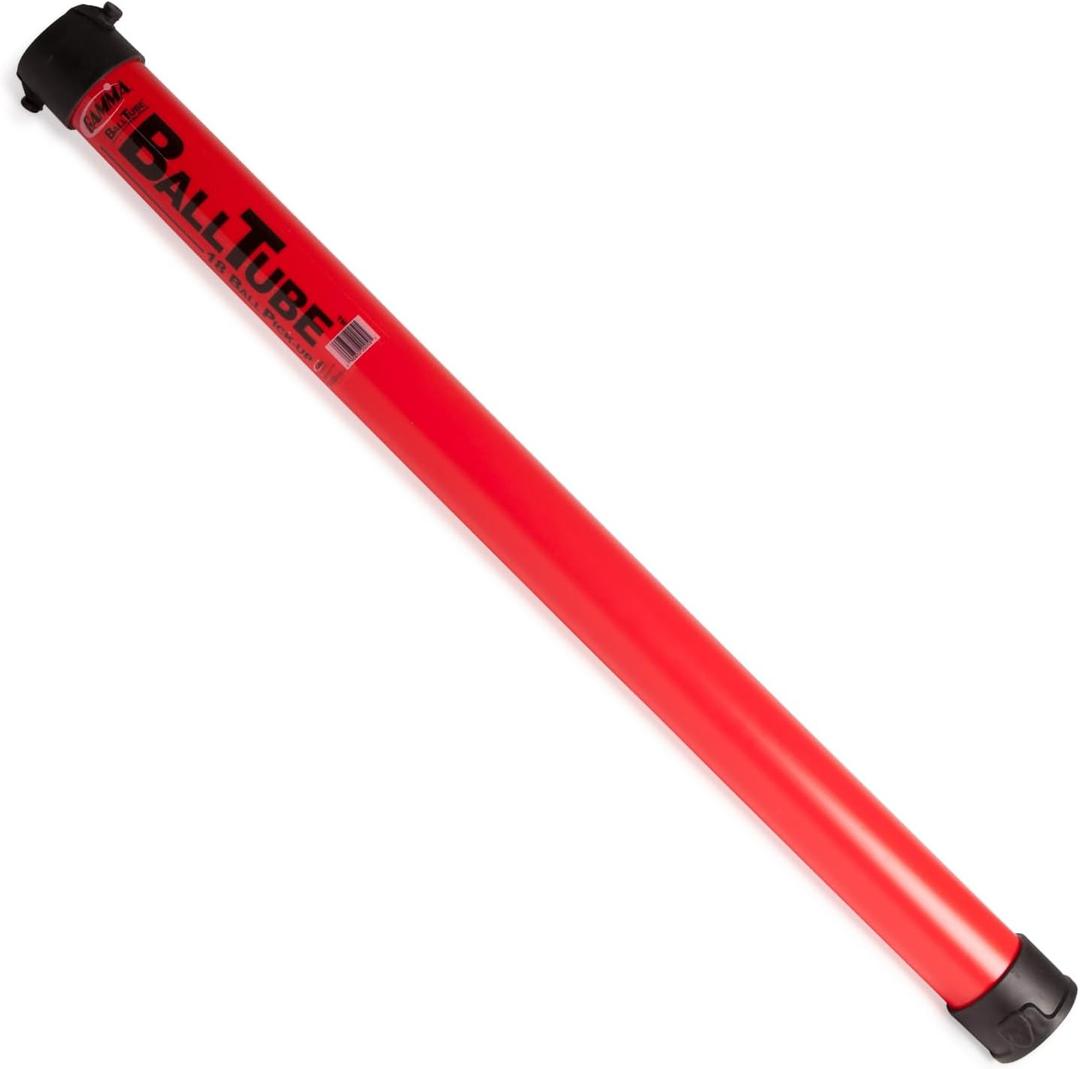 GAMMA Sports Tennis Ballhopper BallTube with Shoulder Strap, Holds 18 Balls, Red