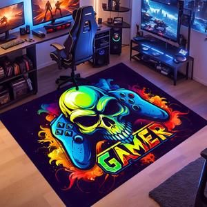 Gaming Rug - Gaming Carpet for Boys Bedroom Gamer Rug with Controller Design for Game Room,Esports Room,Boys Bedroom 3'4" x 5'