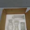 Set of 4 Glass Bud Vase Set, Small Vintage Clear Flower Vase Centerpieces for Table Bulk Cute Rustic Style Mini Vase for Home Decor Wedding Baby Shower Birthday Party