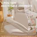 Criss Cross Chair with Flip-Up Arms & Swivel Wheels, Vanity Chair with Adjustable Height & Side Pockets, Comfortable Wide Seat Reclining Computer Office Desk Chairs for Home Office, Make Up, Bed Room
