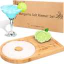 Margarita Salt Rimmer Set  Bamboo Salt Rimmer for Cocktails, Glass Rimmers for Drinks, Bar Accessories Cocktail Set, Home Bar Bartender Kit, Sugar & Salt Rimmer for Wide Glasses up to 5.5"