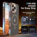 Fingic for iPhone 16 Pro Case[Compatible with Magsafe][Military-Grade Protection Shockproof] Support Magnetic Car Mount Slim Non-Slip TPU Rugged Bumper Translucent Matte Case for iPhone 16 Pro,Brown