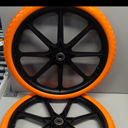 Upgraded 20x1.95" Flat Free Tires Compatible with rubbermaid Wheelbarrow Wheels, 20" Flat Free Tires with 5/8" Bearing Replacement for rubbermaid Cart Wheels/Big Wheel Utility Carts (Orange)