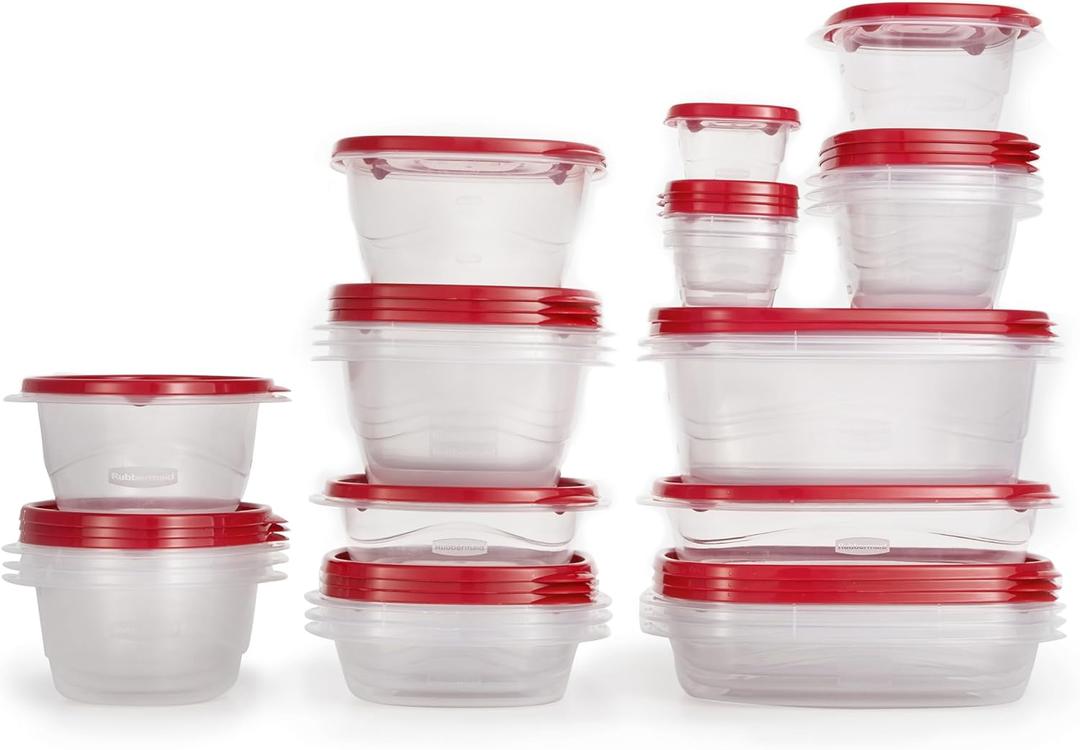 Rubbermaid TakeAlongs Assorted Food Storage Containers, Tint Chili, 40-Piece Set